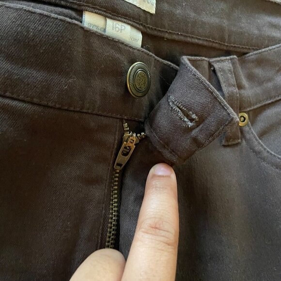 FDJ French Dressing Jeans‎ Olivia Flare Straight Brown Women Plus Size 16 Petite - Picture 6 of 10